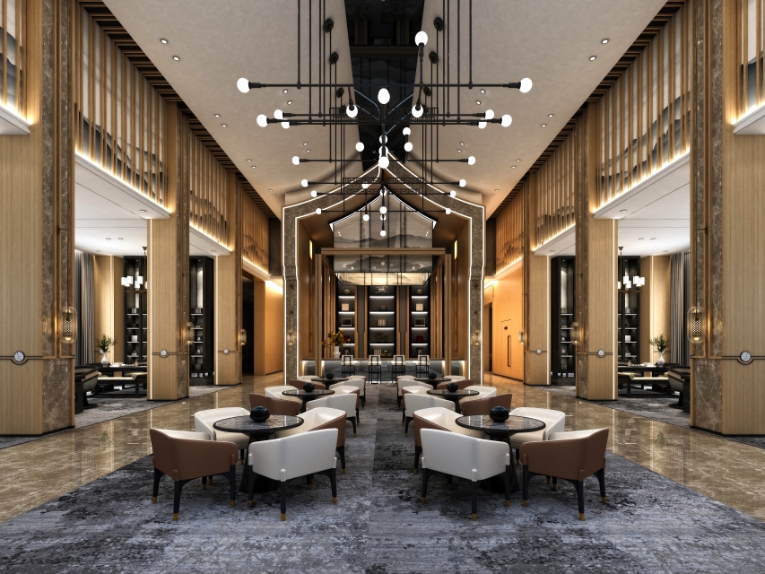 Luxury hotel foyer
